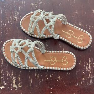 Jessica Simpson Brielle Sandal size 6.5 champagne(shimmer sand)